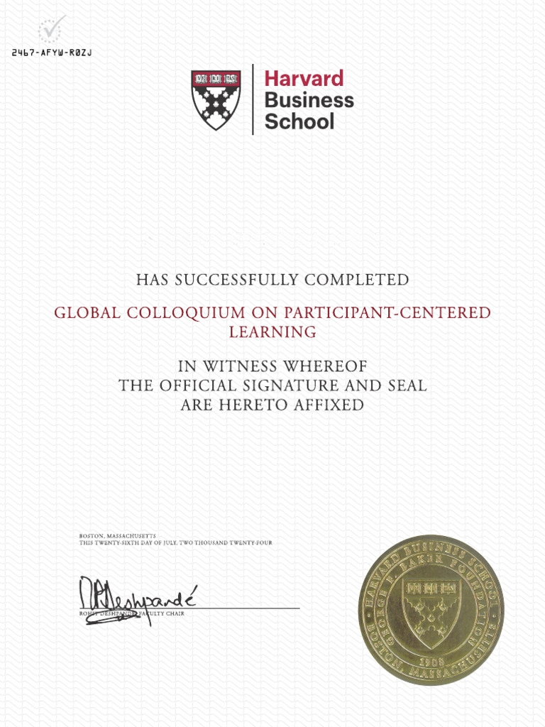 Certificate of completion